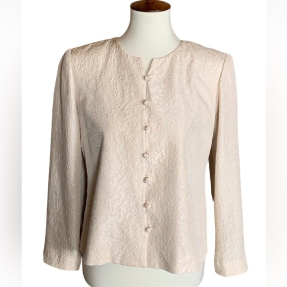 Talbots Jackets & Blazers - Talbots textured pure silk jacket Cream color Size 6